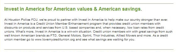 Houston Police Federal Credit Union Invest in America best practices
